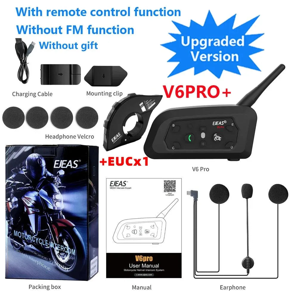 Intercomunicador EJEAS V6 PRO+/PLUS Helmet Bluetooth