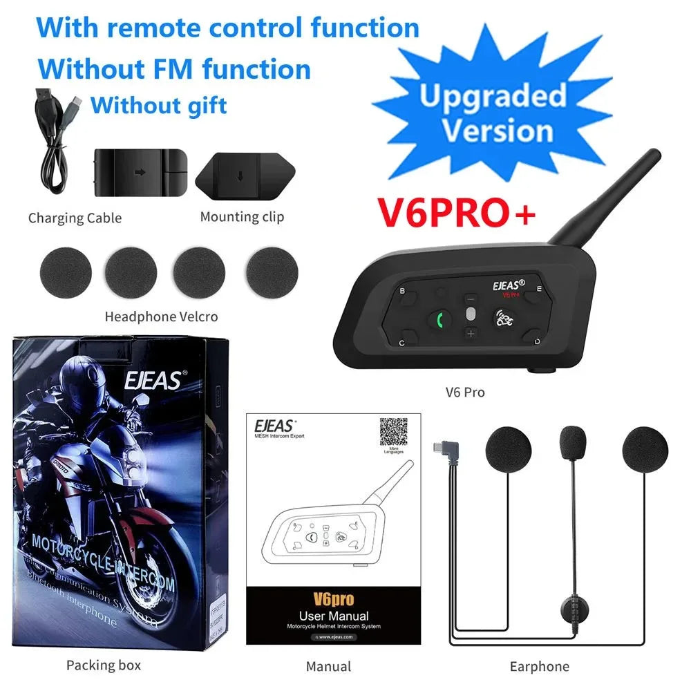 Intercomunicador EJEAS V6 PRO+/PLUS Helmet Bluetooth