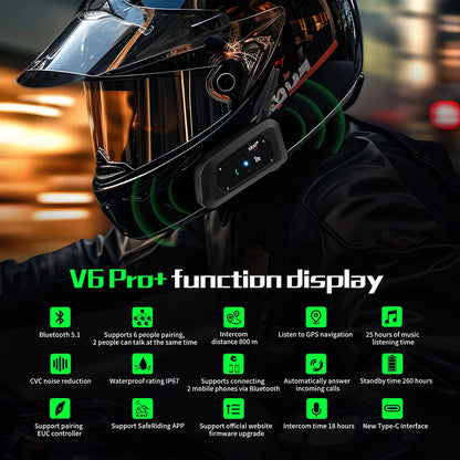 Intercomunicador EJEAS V6 PRO+/PLUS Helmet Bluetooth